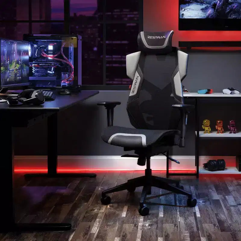 RESPAWN Flexx Mesh Gaming Chair With Lumbar Support and Adjustable Headrest
