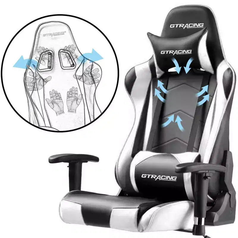 Gaming Office Chair PU Leather with Adjustable Headrest and Lumbar Pillow - GTRACING