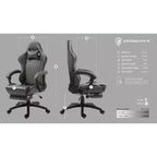 Adjustable Gaming Chair with Massage Lumbar Support and Retractable Footrest - Dowinx