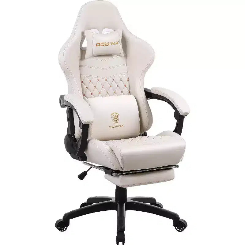 Adjustable Gaming Chair with Massage Lumbar Support and Retractable Footrest - Dowinx