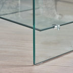 Square Glass Coffee Table with Shelf