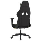 vidaXL Gaming Chair with Footrest, Black and Yellow, Fabric
