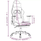 vidaXL Gaming Chair with Footrest, Black and Light Green, Fabric