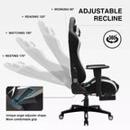 GTRACING Gaming Chair Fabric Height Adjustable Footrest Reclining Office Chair