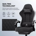 GTPLAYER Gaming Chair Fabric Office Chair with Linkage Armrests Ergonomic Computer Chair