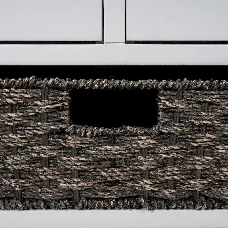 Storage Bench Entryway Bench with Removable Basket and 2 Drawers, with Removable Cushion for Living Room
