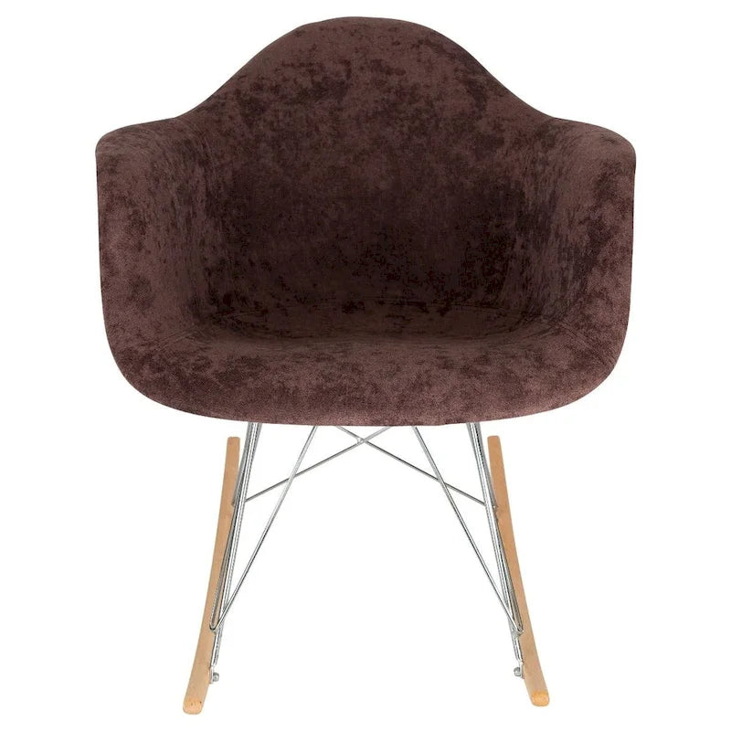 Contemporary Modern Velvet Rocker Chair - Nursery Rocking Accent Chair for Home Living Room Bedroom Patio