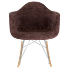 Contemporary Modern Velvet Rocker Chair - Nursery Rocking Accent Chair for Home Living Room Bedroom Patio
