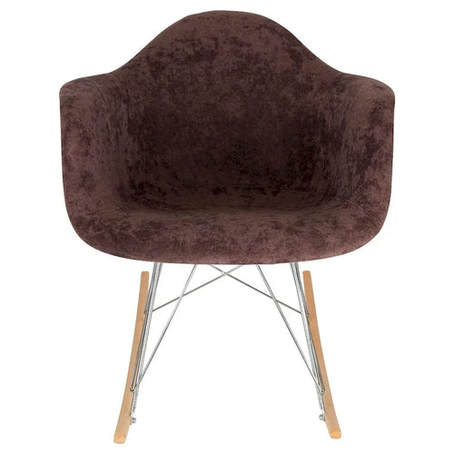 Contemporary Modern Velvet Rocker Chair - Nursery Rocking Accent Chair for Home Living Room Bedroom Patio