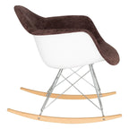 Contemporary Modern Velvet Rocker Chair - Nursery Rocking Accent Chair for Home Living Room Bedroom Patio