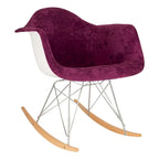 Contemporary Modern Velvet Rocker Chair - Nursery Rocking Accent Chair for Home Living Room Bedroom Patio