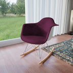 Contemporary Modern Velvet Rocker Chair - Nursery Rocking Accent Chair for Home Living Room Bedroom Patio