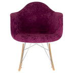 Contemporary Modern Velvet Rocker Chair - Nursery Rocking Accent Chair for Home Living Room Bedroom Patio
