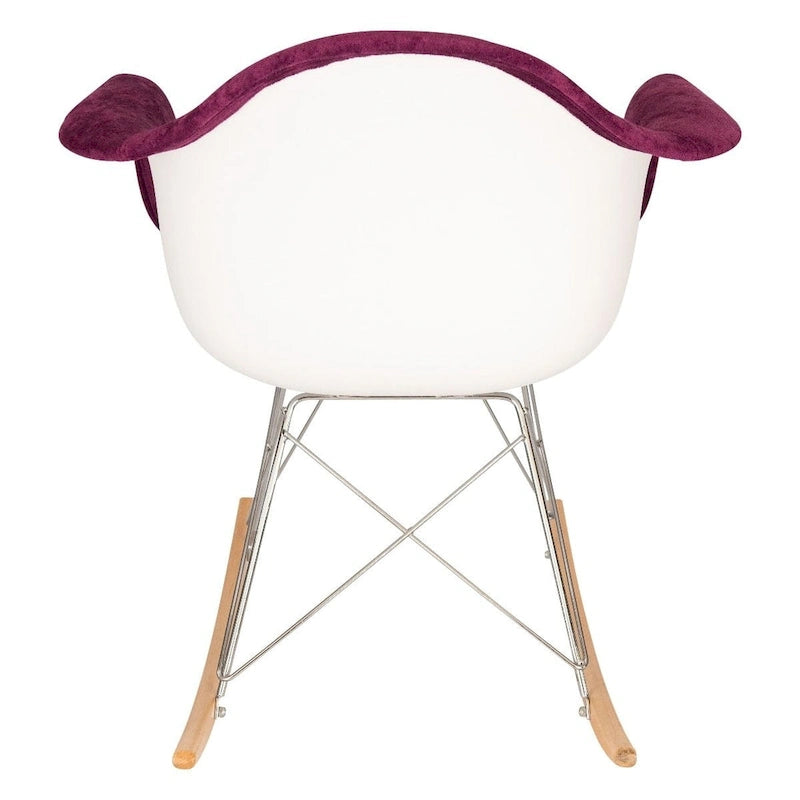 Contemporary Modern Velvet Rocker Chair - Nursery Rocking Accent Chair for Home Living Room Bedroom Patio
