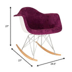 Contemporary Modern Velvet Rocker Chair - Nursery Rocking Accent Chair for Home Living Room Bedroom Patio