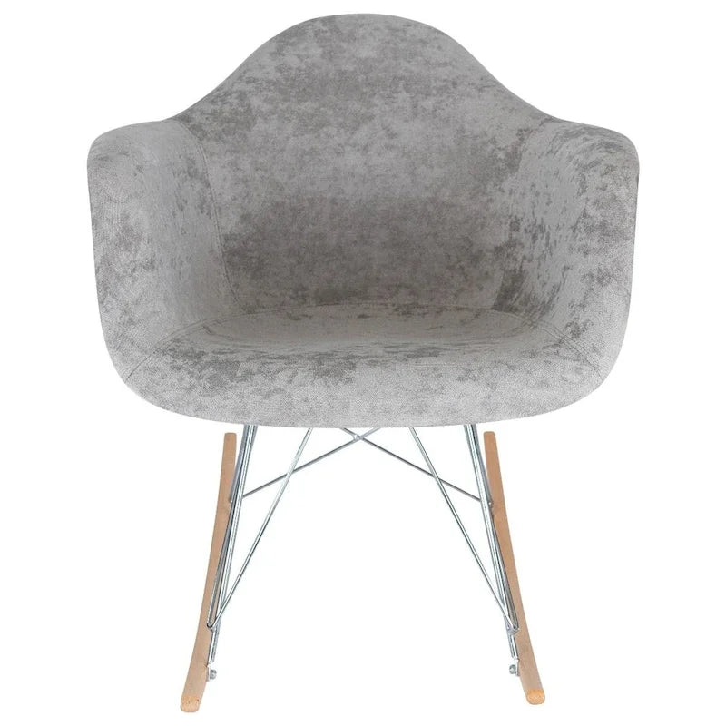 Contemporary Modern Velvet Rocker Chair - Nursery Rocking Accent Chair for Home Living Room Bedroom Patio
