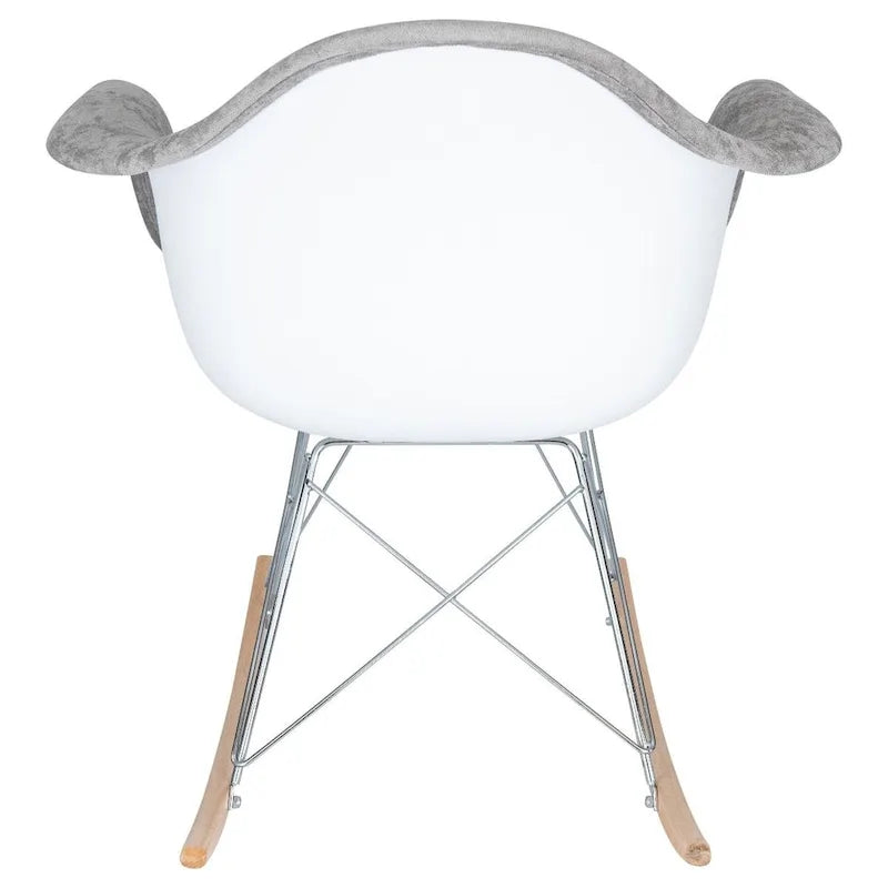 Contemporary Modern Velvet Rocker Chair - Nursery Rocking Accent Chair for Home Living Room Bedroom Patio