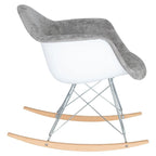 Contemporary Modern Velvet Rocker Chair - Nursery Rocking Accent Chair for Home Living Room Bedroom Patio