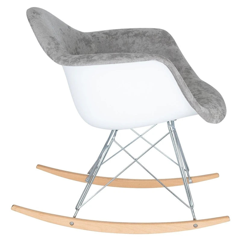 Contemporary Modern Velvet Rocker Chair - Nursery Rocking Accent Chair for Home Living Room Bedroom Patio