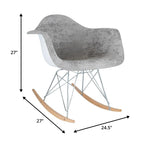 Contemporary Modern Velvet Rocker Chair - Nursery Rocking Accent Chair for Home Living Room Bedroom Patio