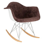 Contemporary Modern Velvet Rocker Chair - Nursery Rocking Accent Chair for Home Living Room Bedroom Patio