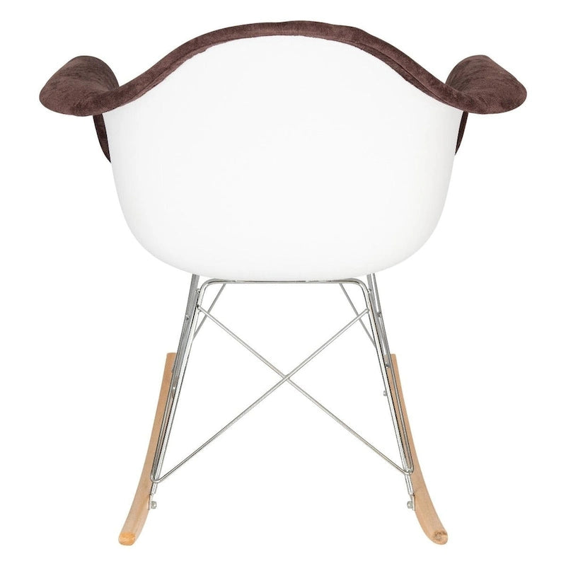 Contemporary Modern Velvet Rocker Chair - Nursery Rocking Accent Chair for Home Living Room Bedroom Patio