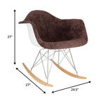 Contemporary Modern Velvet Rocker Chair - Nursery Rocking Accent Chair for Home Living Room Bedroom Patio
