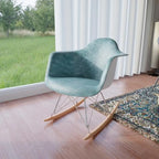 Contemporary Modern Velvet Rocker Chair - Nursery Rocking Accent Chair for Home Living Room Bedroom Patio