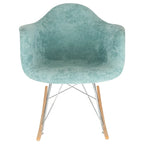 Contemporary Modern Velvet Rocker Chair - Nursery Rocking Accent Chair for Home Living Room Bedroom Patio