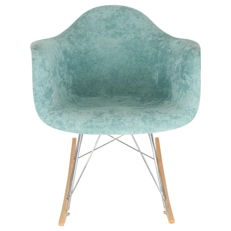 Contemporary Modern Velvet Rocker Chair - Nursery Rocking Accent Chair for Home Living Room Bedroom Patio