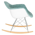 Contemporary Modern Velvet Rocker Chair - Nursery Rocking Accent Chair for Home Living Room Bedroom Patio