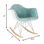 Contemporary Modern Velvet Rocker Chair - Nursery Rocking Accent Chair for Home Living Room Bedroom Patio