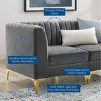 Channel Tufted Performance Velvet 4-Seater Sofa