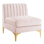 Channel Tufted Performance Velvet 4-Seater Sofa