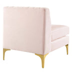Channel Tufted Performance Velvet 4-Seater Sofa