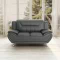 61.3 Faux Leather Pillow Top Arm Loveseat - N/A