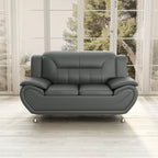 61.3 Faux Leather Pillow Top Arm Loveseat - N/A