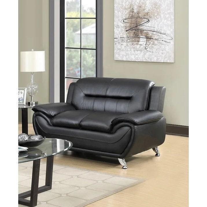 61.3 Faux Leather Pillow Top Arm Loveseat - N/A