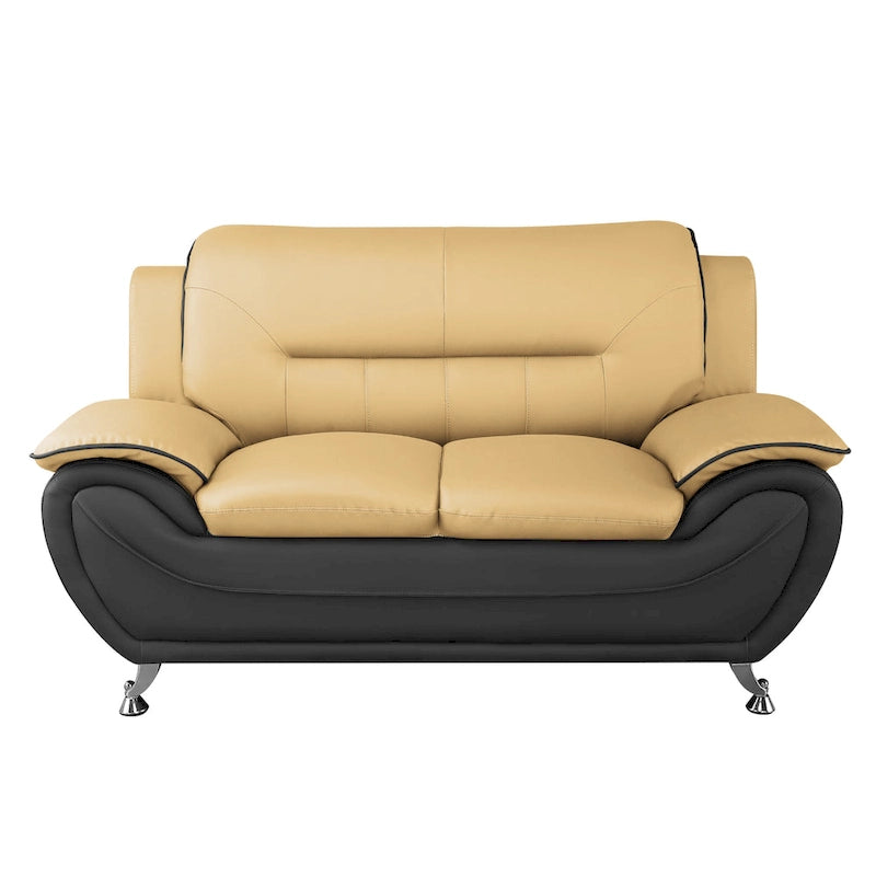 61.3 Faux Leather Pillow Top Arm Loveseat - N/A