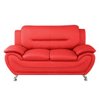 61.3 Faux Leather Pillow Top Arm Loveseat - N/A