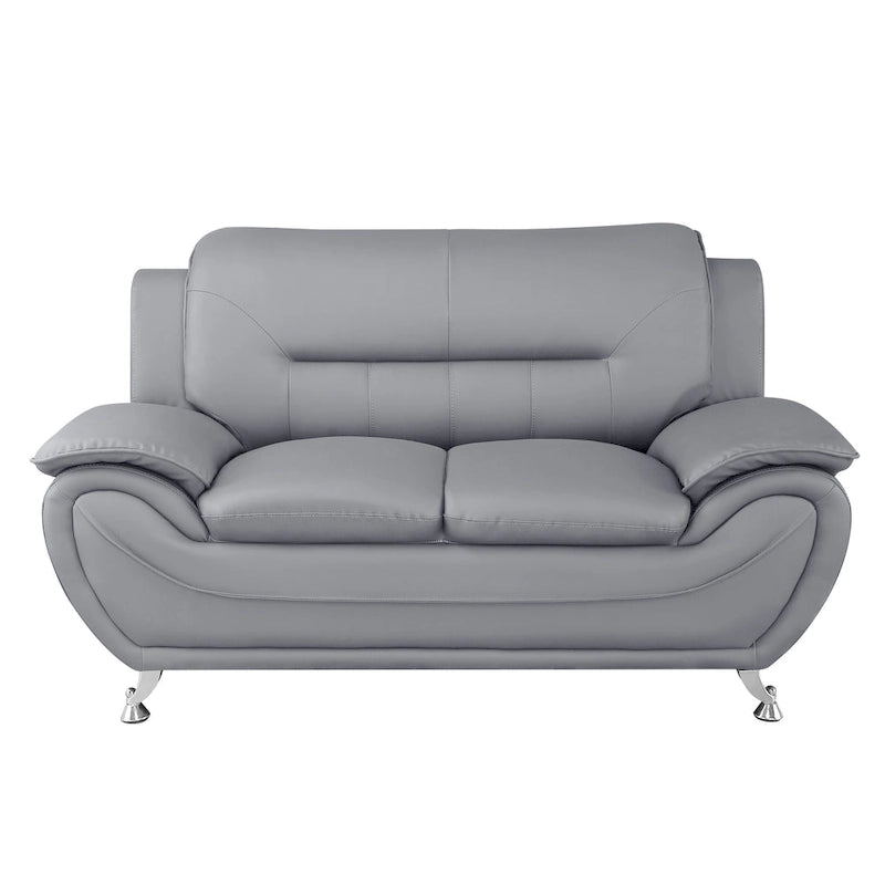 61.3 Faux Leather Pillow Top Arm Loveseat - N/A