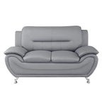 61.3 Faux Leather Pillow Top Arm Loveseat - N/A