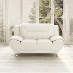 61.3 Faux Leather Pillow Top Arm Loveseat - N/A