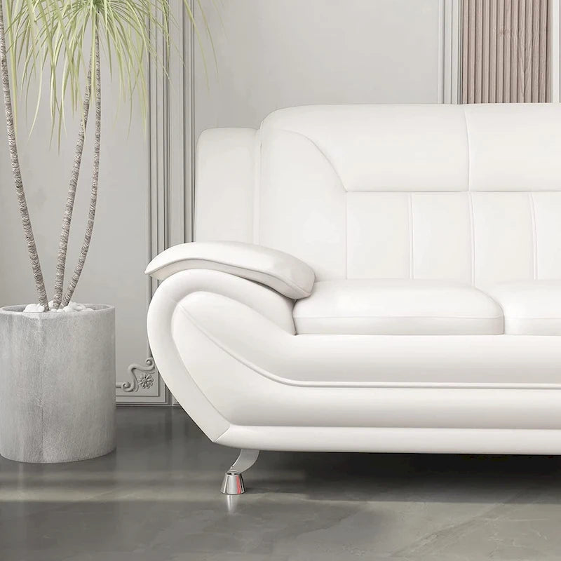 61.3 Faux Leather Pillow Top Arm Loveseat - N/A