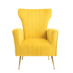 Velvet Accent Chair with Gold Legs