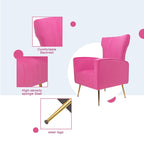 Velvet Accent Chair with Gold Legs