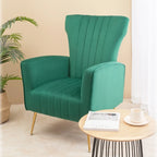 Velvet Accent Chair with Gold Legs