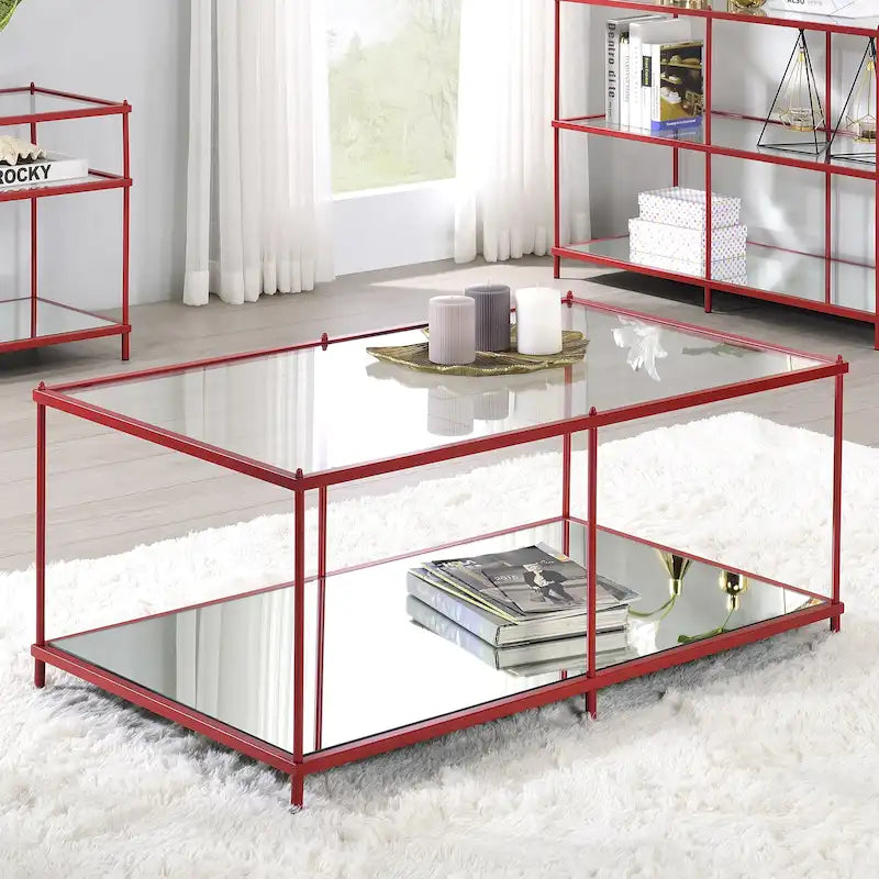 Contemporary 42-inch Glass 1-Shelf Coffee Table