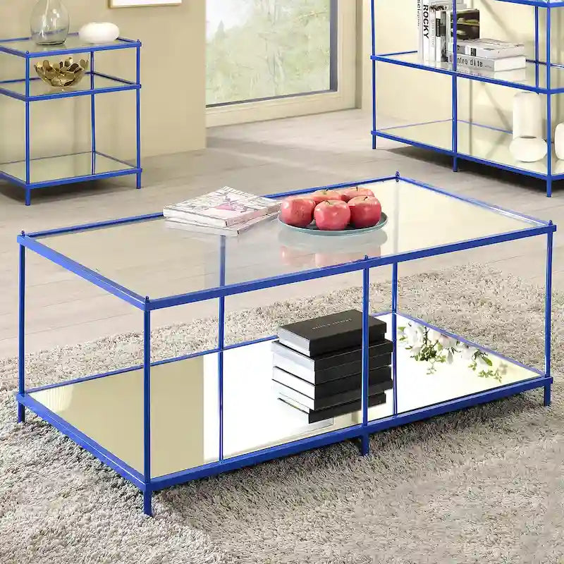 Contemporary 42-inch Glass 1-Shelf Coffee Table