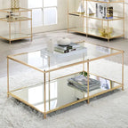 Contemporary 42-inch Glass 1-Shelf Coffee Table